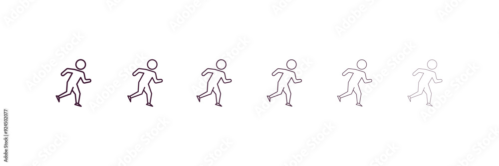 Poster running outline icon. linear vector from health and medical concept. 6 different line style running 