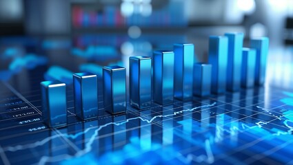 Obraz premium A Captivating Visualization of Data Trends: A Glimpse into the World of Digital Analytics and Performance Metrics in a Modern Corporate Environment