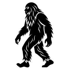 Sticker design of bigfoot walking in art vector