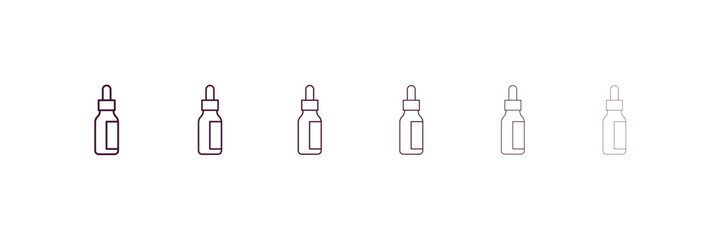 serum outline icon. Linear vector from health and medical concept. 6 different line style serum icon included thin, light, regular, medium, bold, black