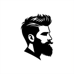 bearded man side view silhouette