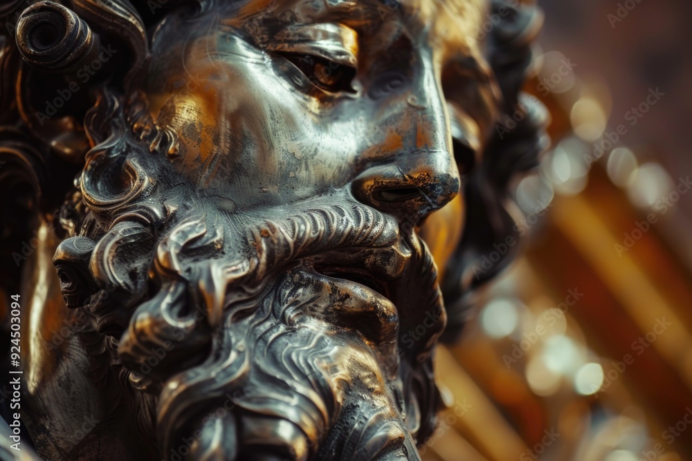 Aufkleber A close-up shot of a statue of a man with a beard, ideal for use in editorial or commercial contexts