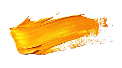 orange brush stroke on transparent background