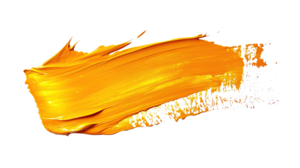 orange brush stroke on transparent background