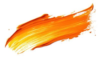 orange brush stroke on transparent background