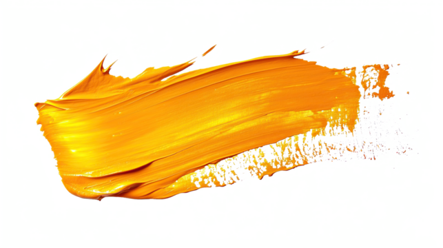 orange brush stroke on transparent background