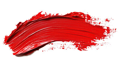 red brush stroke on transparent background