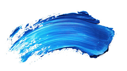 blue brush stroke on transparent background