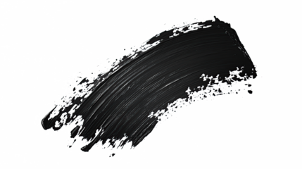 black brush stroke on transparent background