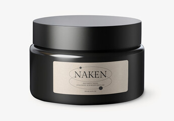 Branding Product Packaging Cream Jar Label Mockup With Generative AI