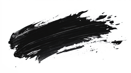 black brush stroke on transparent background