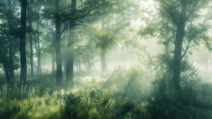 Obraz premium Misty Forest Morning