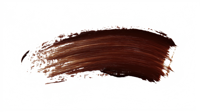 brown brush stroke on transparent background