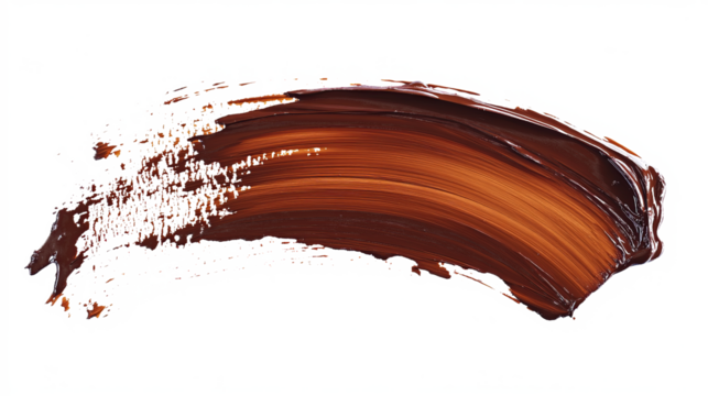 brown brush stroke on transparent background
