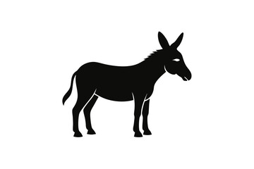  Donkey silhouette black color black vector art illustration