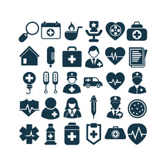 Medicine and Healthcare icons set vector illustration on white background