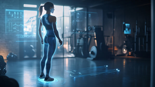 A digital AI-powered personal fitness coach providing real-time feedback and holographic exercise instructions