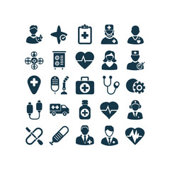 Medicine and Healthcare icons set vector illustration on white background