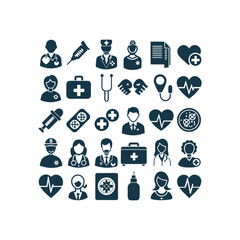 Medicine and Healthcare icons set vector illustration on white background