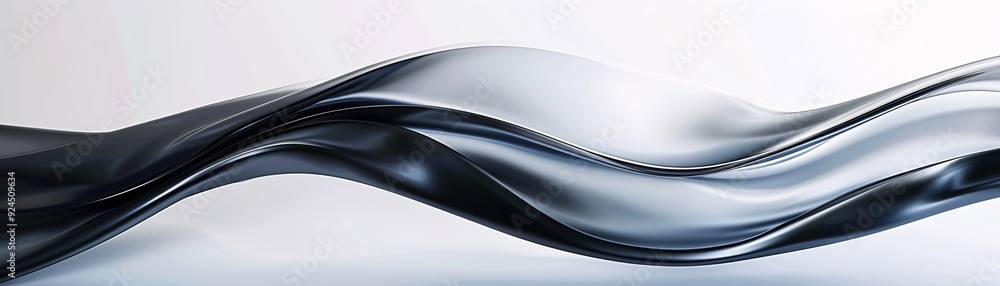 Poster a sleek 3d background with glossy, intertwined ribbons creating a sense of fluidity, providing a sop