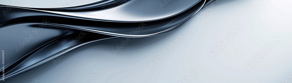 Poster a sleek 3d background with glossy, intertwined ribbons creating a sense of fluidity, providing a sop