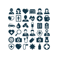Medicine and Healthcare icons set vector illustration on white background