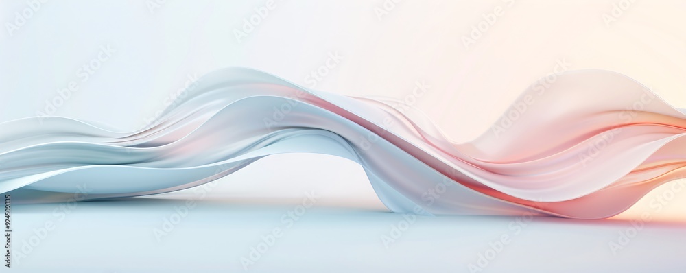 Poster a minimalist 3d background featuring smooth, undulating surfaces with a soft gradient, perfect for e