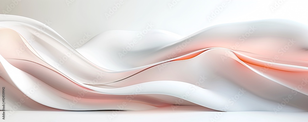 Poster a minimalist 3d background featuring smooth, undulating surfaces with a soft gradient, perfect for e