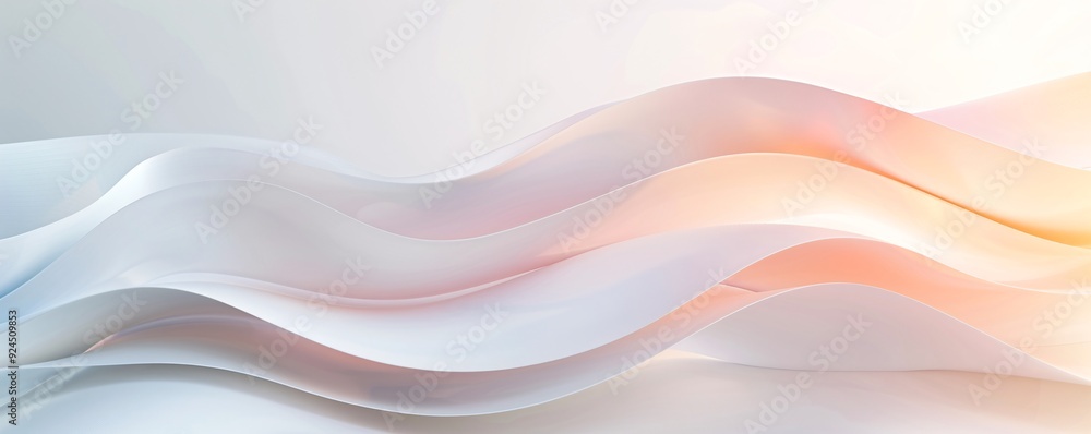 Poster a minimalist 3d background featuring smooth, undulating surfaces with a soft gradient, perfect for e