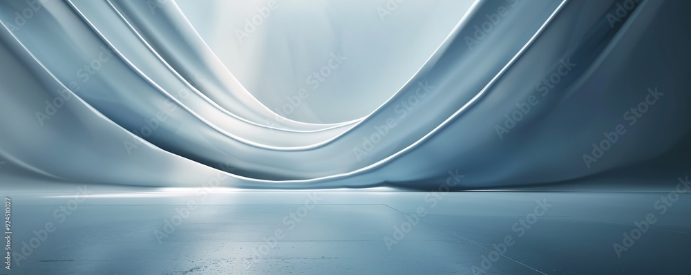 Poster a minimalist 3d background featuring a smooth surface with subtle undulations and a single spotlight