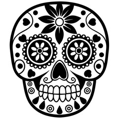 Brightly decorated sugar skulls with unique design vector illustration