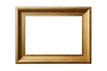 Wooden blank frame isolated on a transparent or white background.