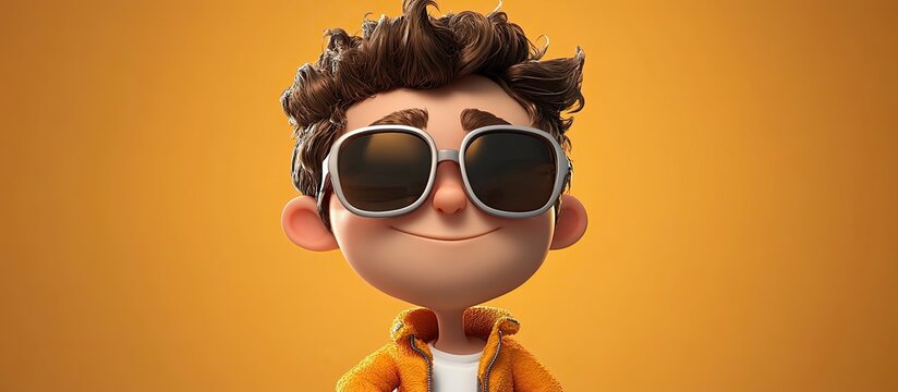 3D Cartoon Character Posing with Sunglasses