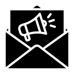 Single Email Promotion icon in glyph style