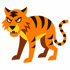 Skinny angry Tiger vector illustration