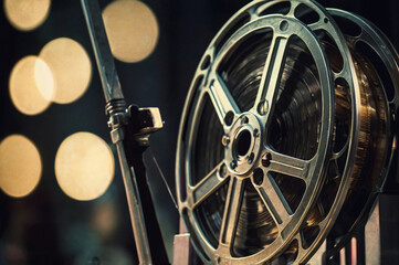 Obraz premium Vintage Film Reel and Clapperboard