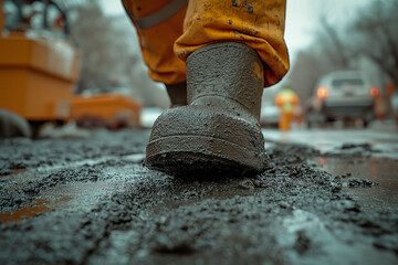 Naklejka premium Concrete worker
