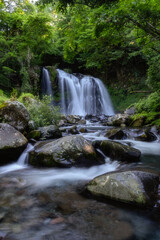 山梨県北斗市　新緑の千ヶ滝
