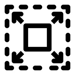 resize, resizing, expand, extend, shape, object, graphic design, visual design outline icon