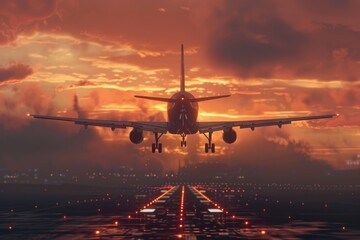 A large commercial airliner soaring through a cloudy sky, with no signs of weather turbulence