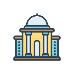 Color illustration icon for government