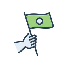 Color illustration icon for patriotism