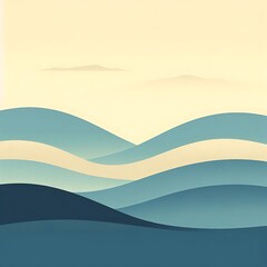 minimalist landscape featuring rolling hills