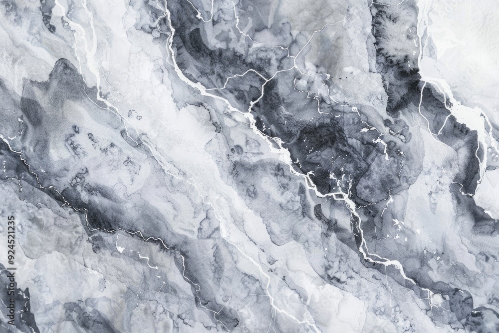 Poster Close up view of a marble surface with unique patterns and texture