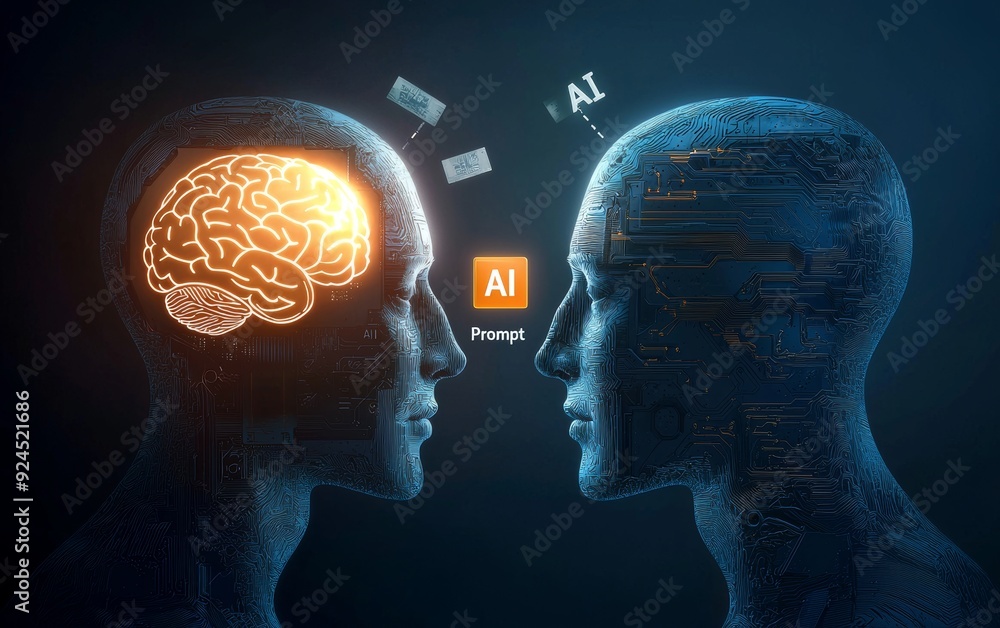 Poster symbolizing artificial intelligence technology or machine learning concepts.