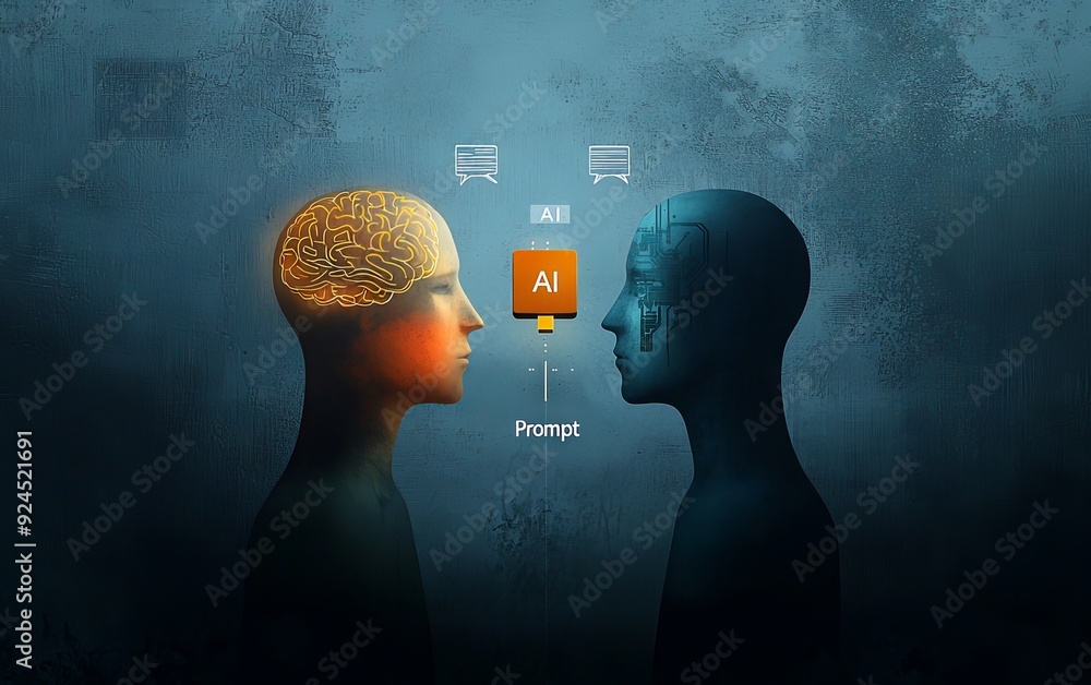 Poster symbolizing artificial intelligence technology or machine learning concepts.