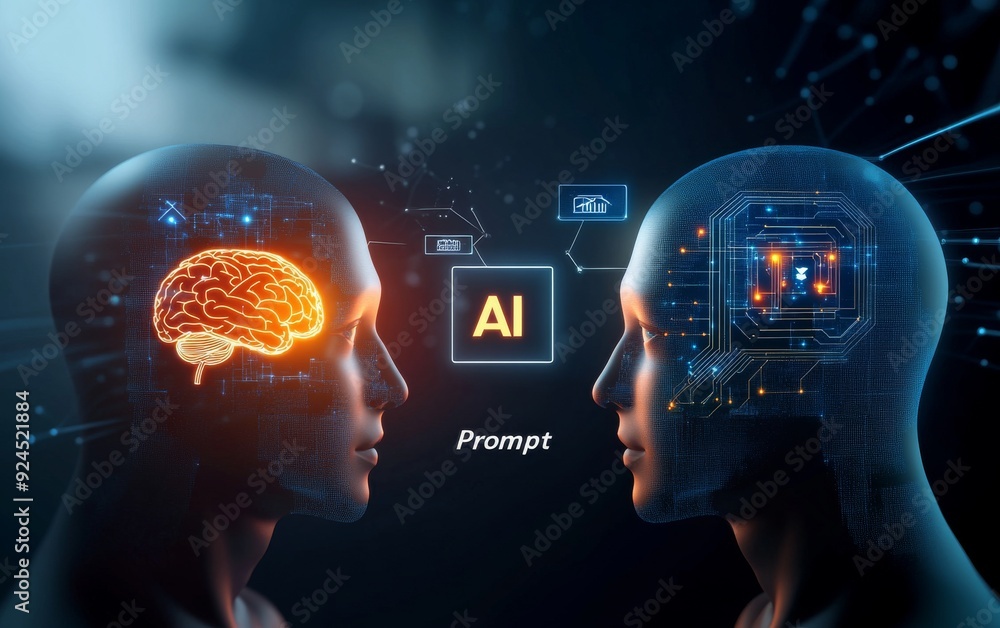 Poster symbolizing artificial intelligence technology or machine learning concepts.