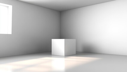 Obraz premium Abstract white background with soft shadows and light, empty room interior