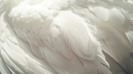 Fototapeta premium Close Up White Feathers Texture.