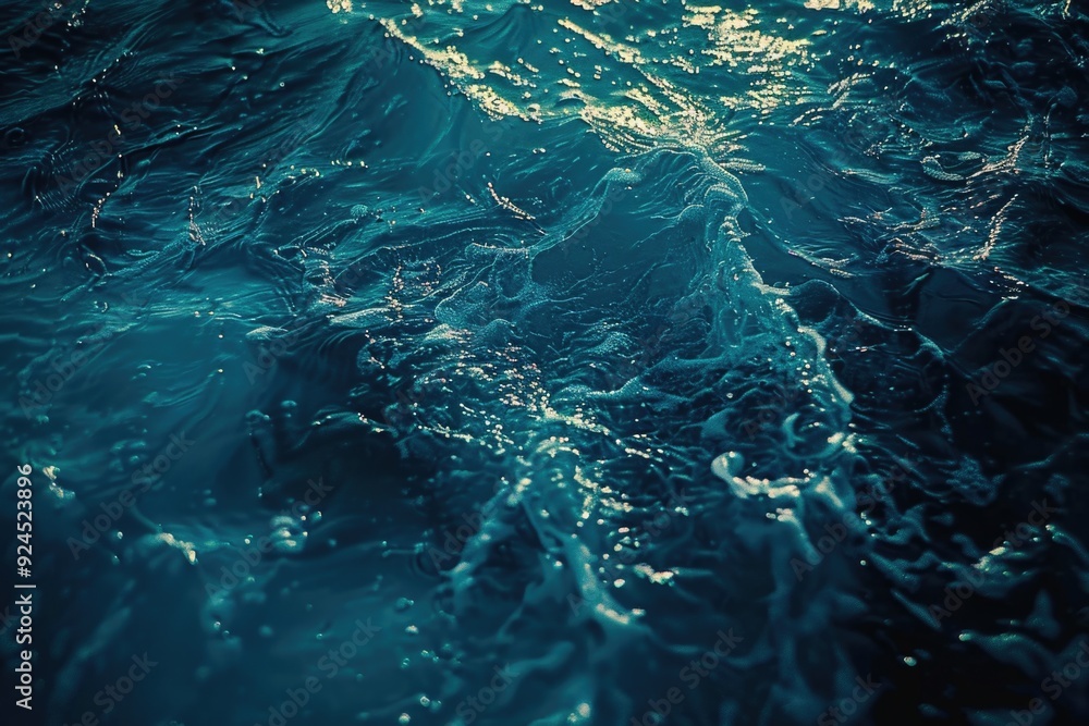 Aufkleber A close-up view of the surface of a body of water with waves, great for use in scenes where the ocean or sea is a focus point